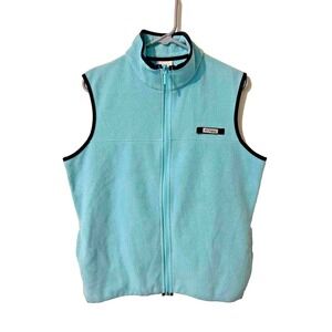 Columbia Sportswear PFG Women Blue Vest Front Zip L‎ Outdoor Hiking Warm Cozy